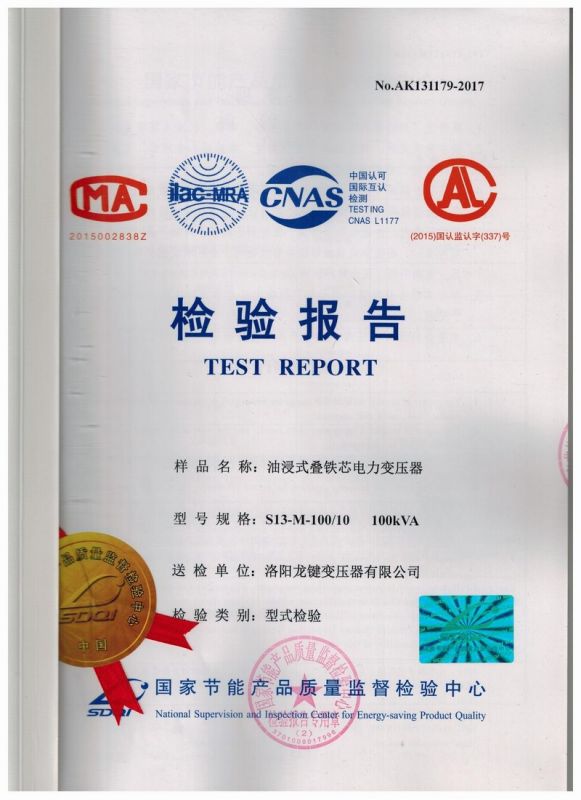S13-100 Oil immersed Stacked Core Power Transformer 10KV Inspection Report