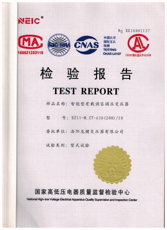 SZ11-630 On Load Capacity and Voltage Regulating Transformer 10KV Inspection Report